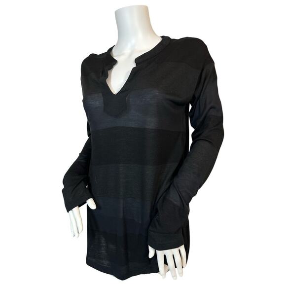 #T121 Splendid Burn Out Stripe Long Sleeve Shirt $79 - Picture 3 of 13